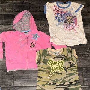 Bobby Jack Camo and Pink kids 8-10 Hoodie & T-Shirt Set